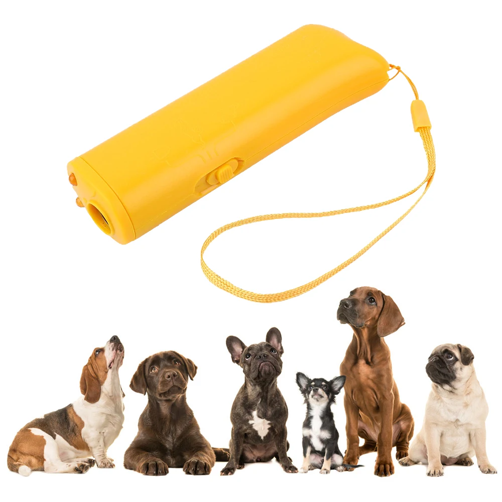 Pet Dog Repeller Anti Barking Dog Training Device Trainer LED Ultrasonic 3 in 1 Dog Toys Without Battery for Dogs Pet Supplies