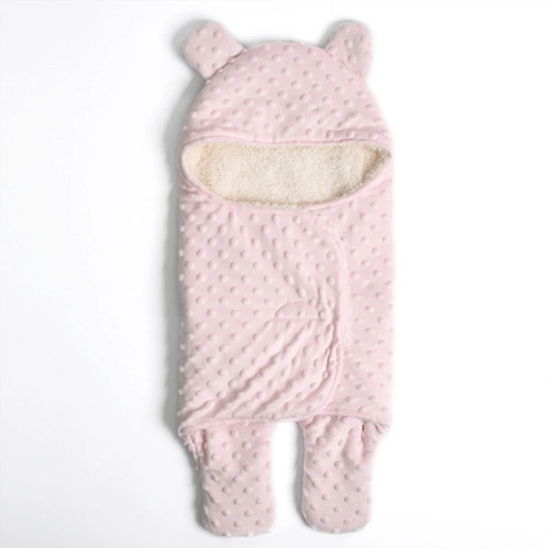 Милый матовый спальный мешок для малышей, спальные мешки, Качественные теплые детские одеяла, конверт для зимы и осени, 1 шт., мягкие детские пеленки - Цвет: pink 65x75cm