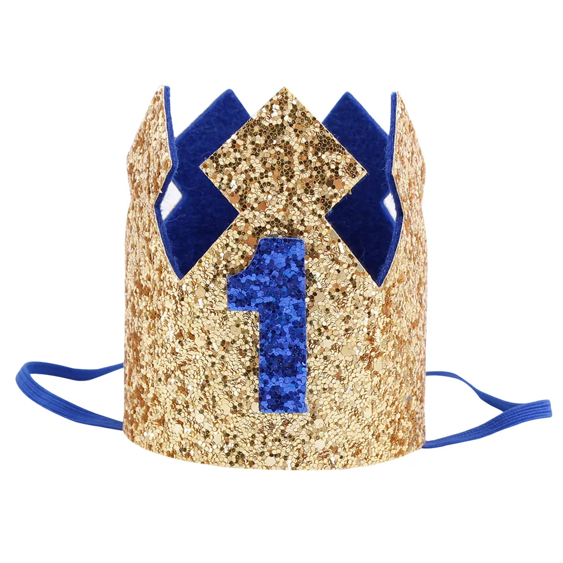 1 шт счастливые шляпы для вечеринки по случаю Дня рождения декоративная крышка один день рождения шляпа Принцесса Корона 1-й 2-й 3-й год номер детские аксессуары для волос - Цвет: blue 1