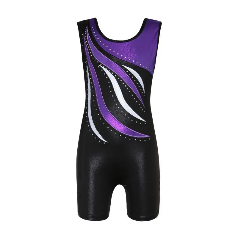

2019 Girls highlights color ballet gymnastics suit sleeveless trousers radium matching body suit dance practice clothes