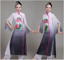 Best Offers (0185) Women Chinese Folk dance costumes sequins Embroidery peony Hanfu yangko/umbrella/fan dance classical dance costume