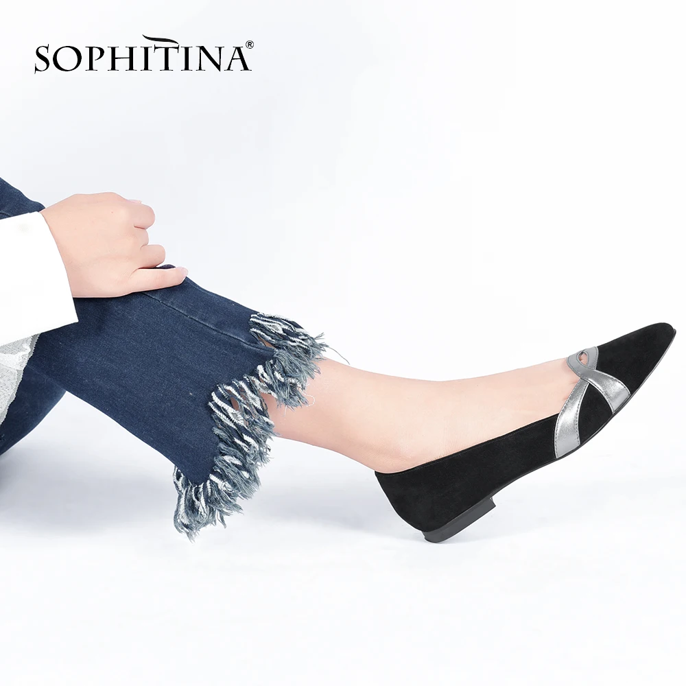 SOPHITINA/обувь из натуральной кожи на плоской подошве Цвет зеленый черный