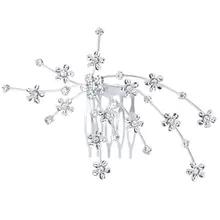 Цветок гребень невесты Кристалл Стразы стиль свадьбы тиара