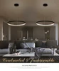 60CM 80CM 100CM Modern Pendant Lights For Living Room Dining Room Circle Rings Acrylic Aluminum Body LED Ceiling Lamp Fixtures 5