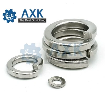 

100pcs m1.6 m2 m3 m4 m5 m6 m8 m10 m12 DIN127 Stainless Steel 304 Gasket Ring Silver Spring Lock Washer Split Washer