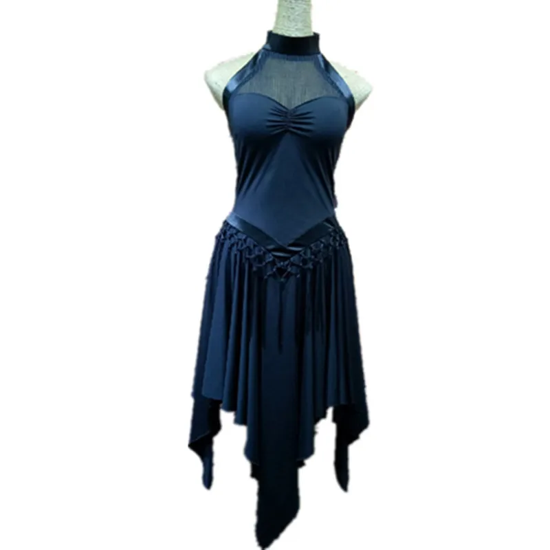 Latin Dance Dress Sleeveless Milk Silk Lady Ballroom Tango Dresses Cha