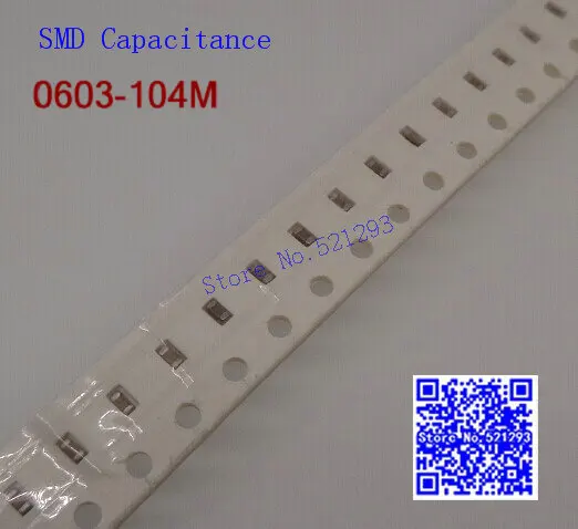 0603 104M 100nF 0 1 мкФ Y5V +/-20% SMD Емкость/многослойный чип ceram конденсатор 500 шт./лот |