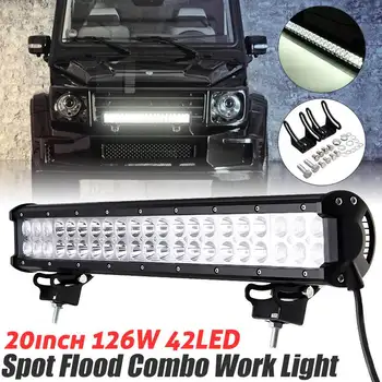 

20 Inch 42 LED Work Light Bars Spot Flood Combo Beam Light Bars 8000LM IP 68 work light for Offroad Car SUV ATV