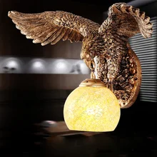 Теплый белый 5 Вт светодиодные настенные бра свет Ретро Орел Форма лампа светильник e27 лампа вестибюль проход Студия Золотой В виде ракушки