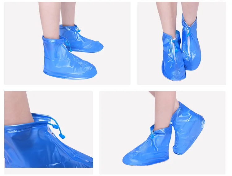 Лидер продаж; 1 пара водонепроницаемых защитных ботинок; чехол для ботинок; унисекс; на молнии; для дождливой обуви; с высоким берцем; нескользящие Чехлы для дождливой обуви