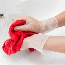 Прозрачные перчатки для чистки кухни одноразовые перчатки из ПВХ пластиковой пленки хирургические перчатки из латекса для выпечки красоты 100 шт