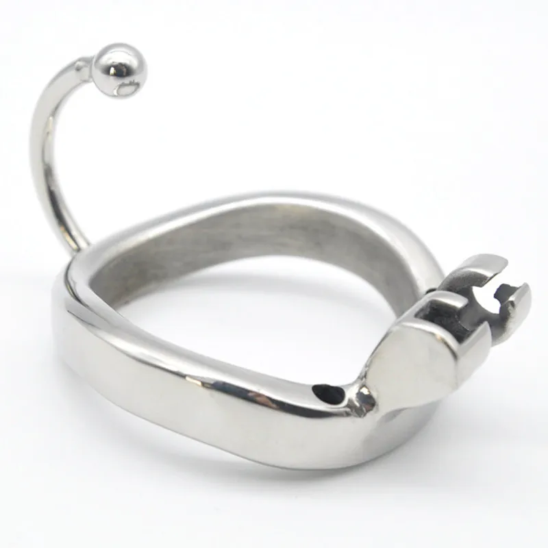 Stainless Steel Male Chastity Devices with Anti-Shedding Ring,Short Cock Cage with Base Arc Ring ,Penis Rings Sex Toys For Men