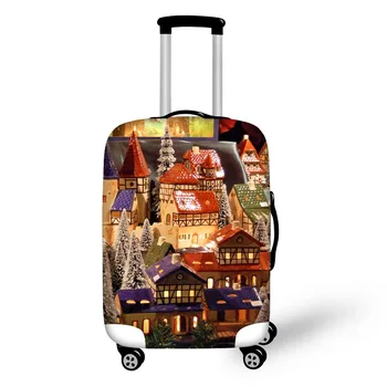 

FORUDESIGNS New Style Christmas Travel Bag Cover Luggage Protective Dust Cover Apply to 18-28inch Luggage Elastic Suitcase Cover