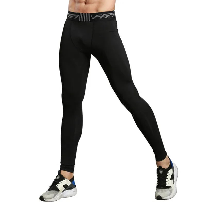 Men's Compression Running Pants Sport Tights Elastic Basketball Gym