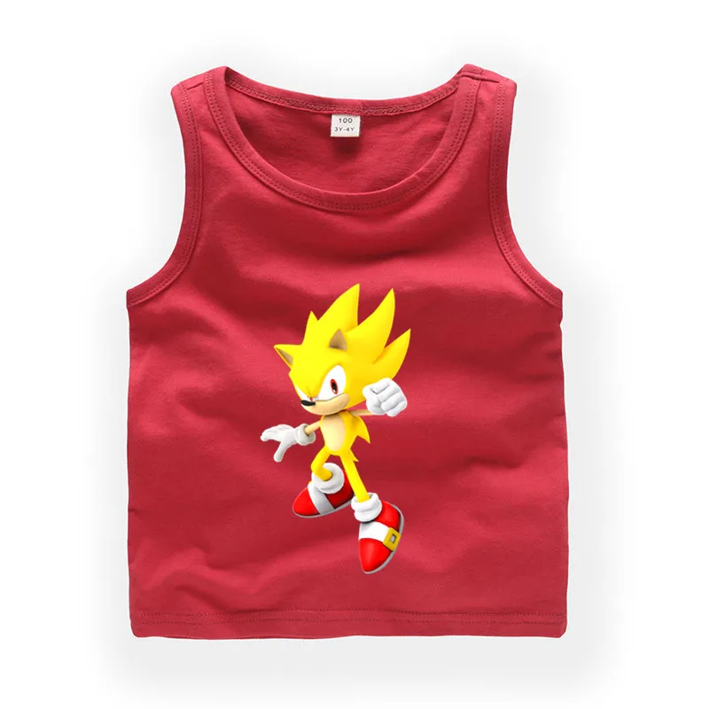 

sonic sleeveless T shirt Baby Boys/Girls Cute Summer Tops Kids Casual Clothes vest