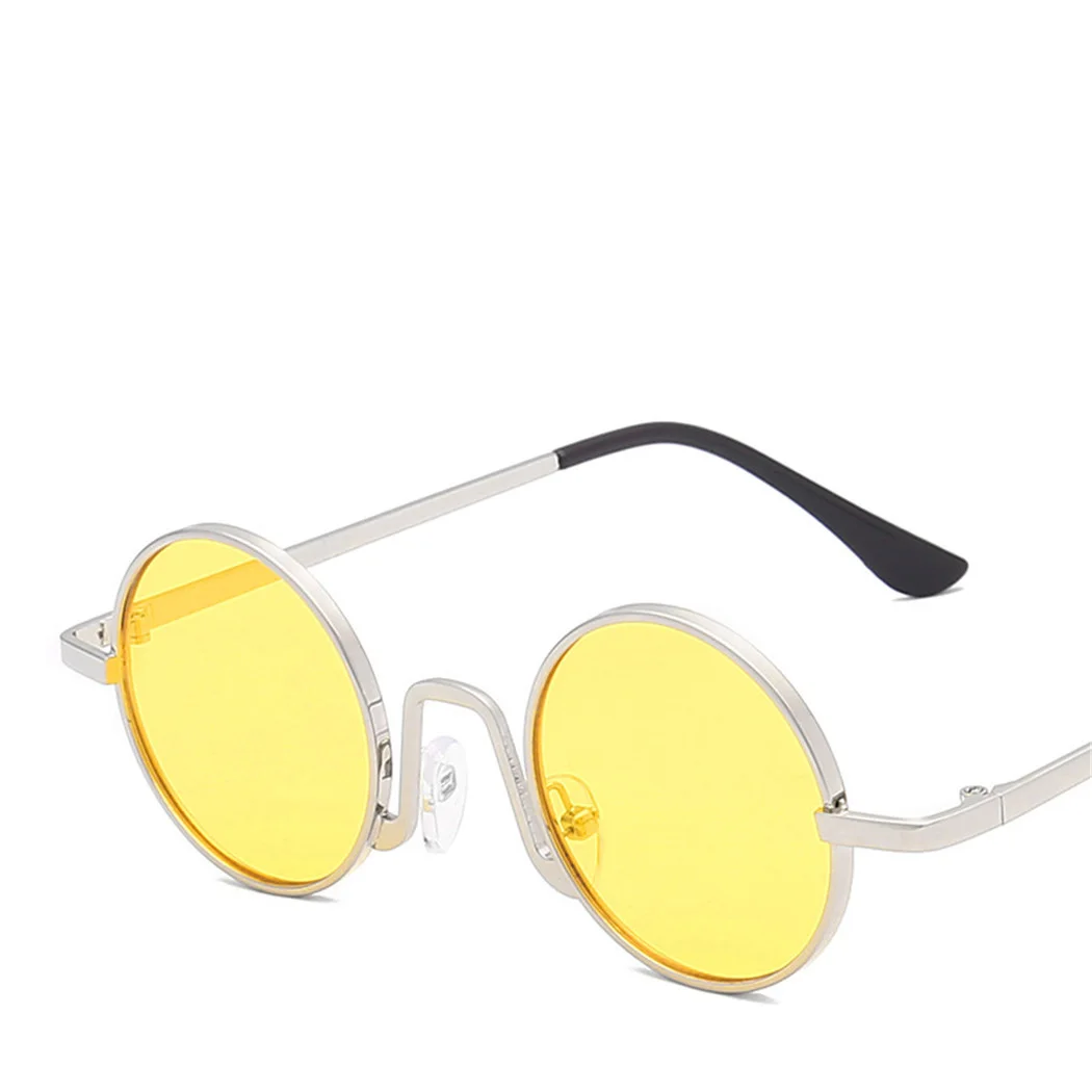 Стимпанк небольшие круглые солнцезащитные очки для женщин/мужчин ретро модные летние очки для вождения унисекс Oculos De Sol Shades - Цвет линз: 008