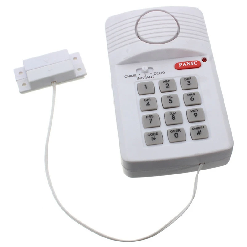 

Free Shipping High Quality Security Keypad Door Alarm System With Panic Button For Home Shed Garage Caravan Emergency Alarm
