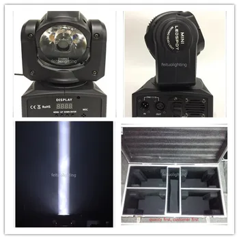 

A- 8lights+2fly case 60W Beam with color wheel Moving Head Light Led Stage Lighting for DJ Church Wedding Party Live Concert