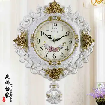 

Large Retro Rose Wall Clock Modern Living Room Creative Wall Clock Quartz Clock Relojes De Pared Decoraci N Para El Hogar WZH448