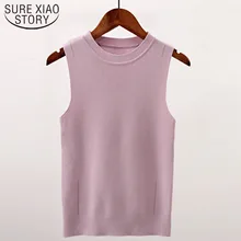 Сексуальная Женская одежда с круглым вырезом, крутая Однотонная рубашка с коротким рукавом, повседневные рубашки для женщин, модная рубашка без рукавов 3192 50
