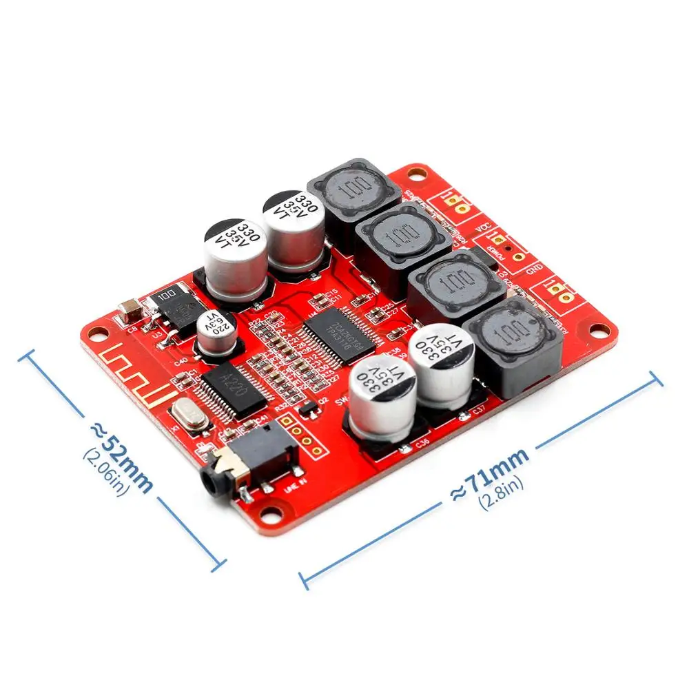 Bluetooth 5 0 приемник TPA3118 стерео плата цифрового усилителя 30 Вт для 4-8ом динамика 8 ~ 26