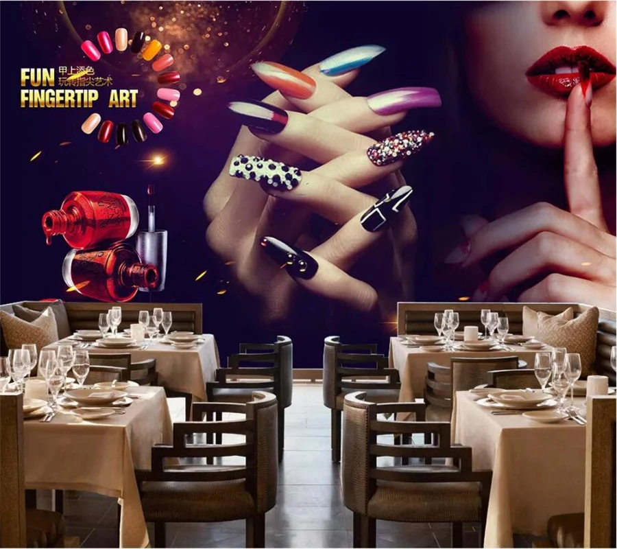 

beibehang Custom wallpaper 3d mural retro make-up nail art deco TV background decorative painting 3d wallpaper papel de parede