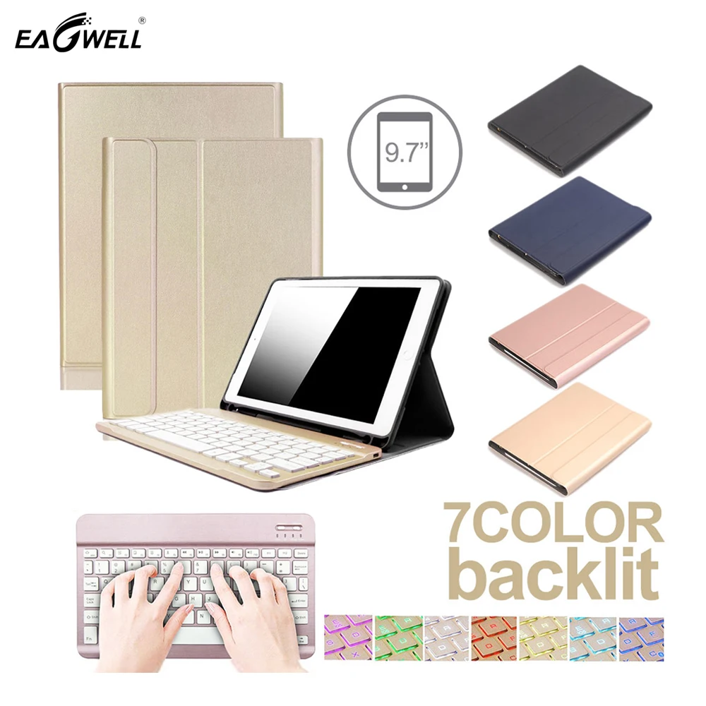 

7 Colors Backlit Light Detachable Wireless Bluetooth Keyboard+Case For iPad 9.7 2017/2018 For iPad Pro 9.7 For iPad Air/Air2