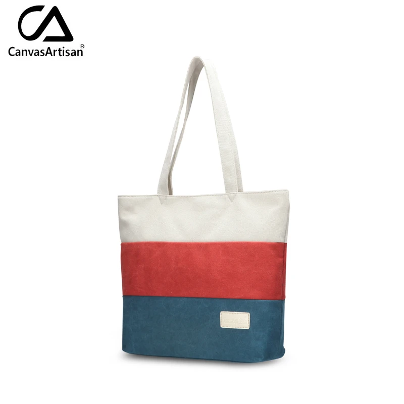 Canvasartisan brand new النساء قماش حقيبة الأعلى مقبض شريط الكتف حقيبة الإناث السفر اليومي حمل التسوق محفظة حقائب اليد