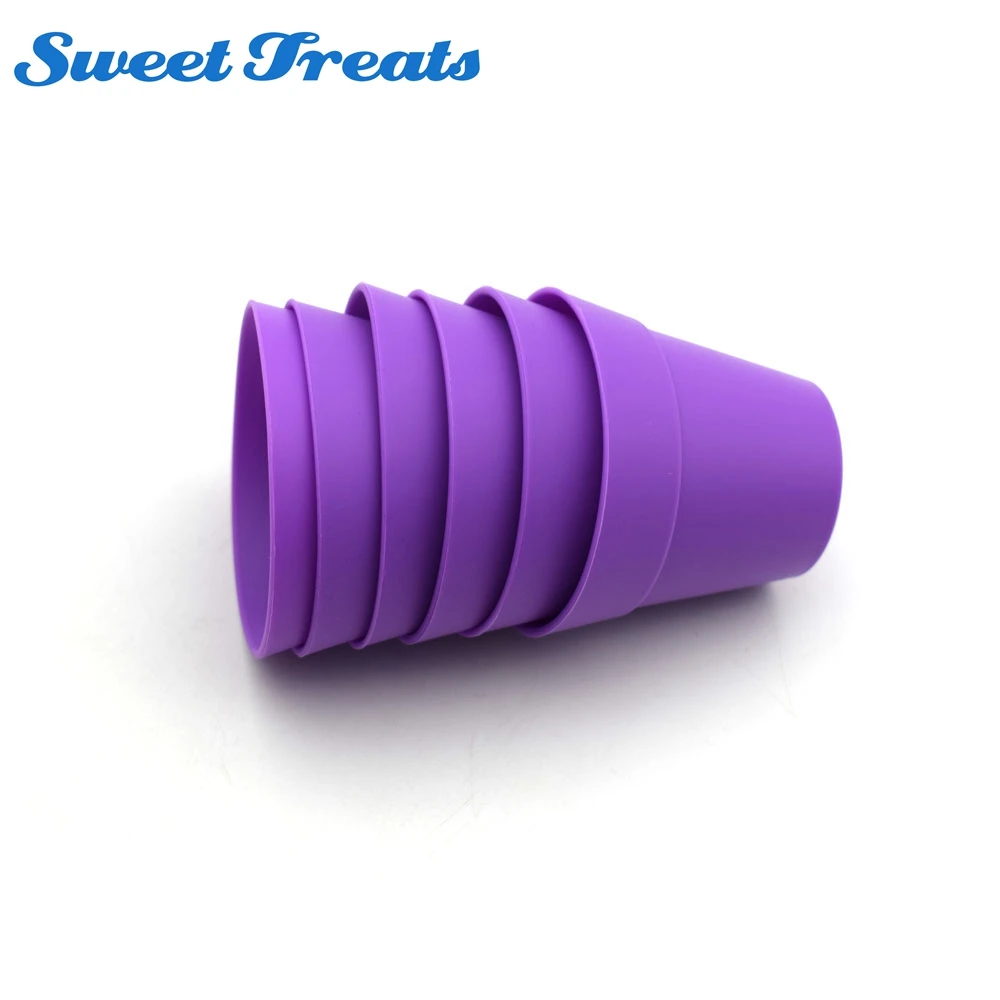 

Sweettreats Purple Mini Flower Pot Silicone Baking Molds Pack of 6 Pcs Cupcake Mould Cake Tools