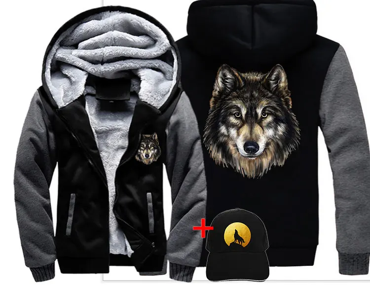 Veste loup WOLF DREAM для мужчин wo для мужчин теплое толстое пальто куртка зимняя теплая дикая волка потрясающая крутая уличная бархатная Толстовка Топ толстовки