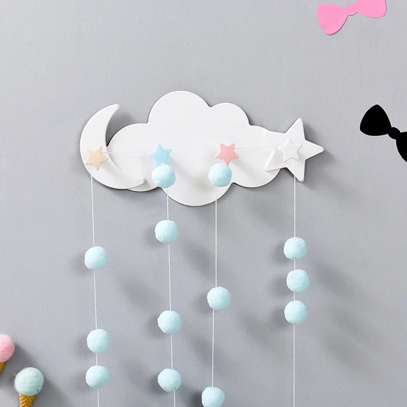 Cloud Star Moon Viscose Hook Wall Hanging Door Back Clothes Bathroom Moisture Proof Multi Functional Home Organizer | Дом и сад