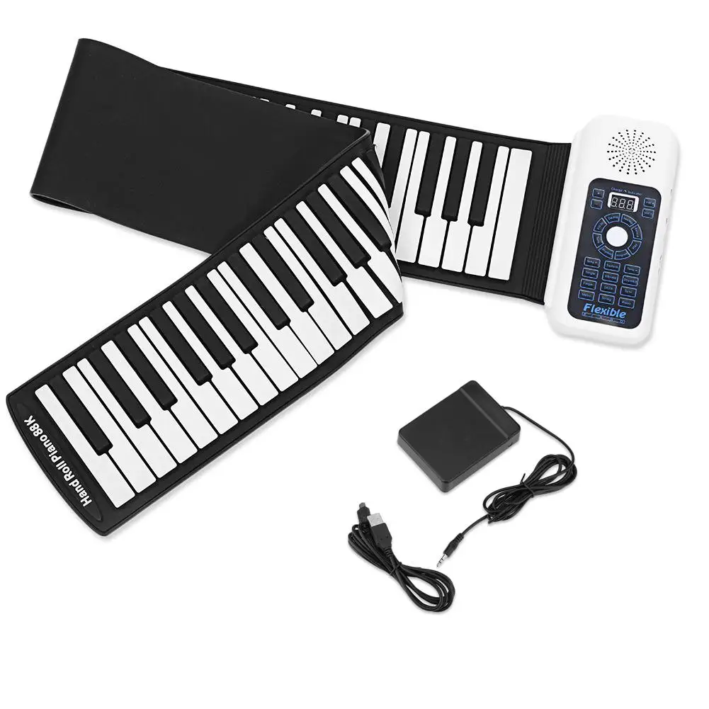 

Portable 88 Keys Roll Up Piano Thicken Flexible Silicone Digital Electronic Keyboard Folding Roll Up Piano Musical Instrument