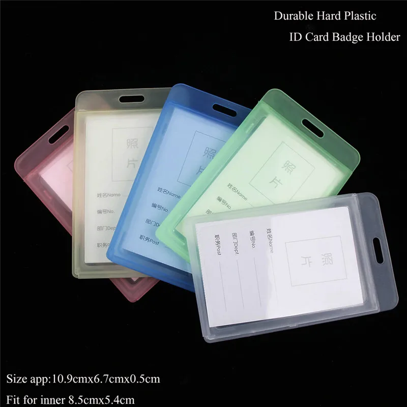 1Pcs ID Card Badge Holder Durable Hard Plastic Employee Name Tag Holder for Access Card in