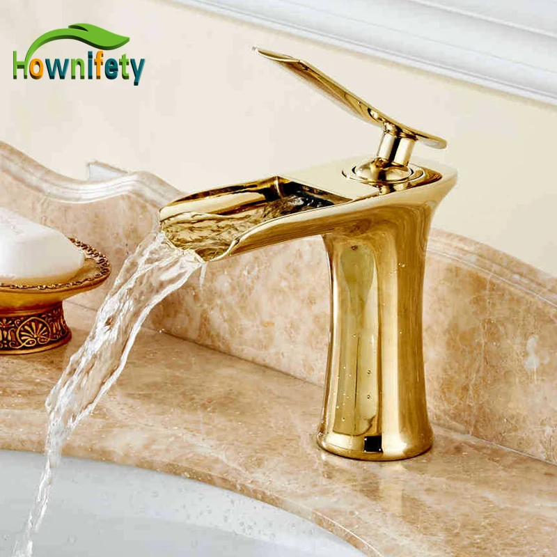 Buy Luxury Brass Gold Finish Basin Faucet Bath Vanity