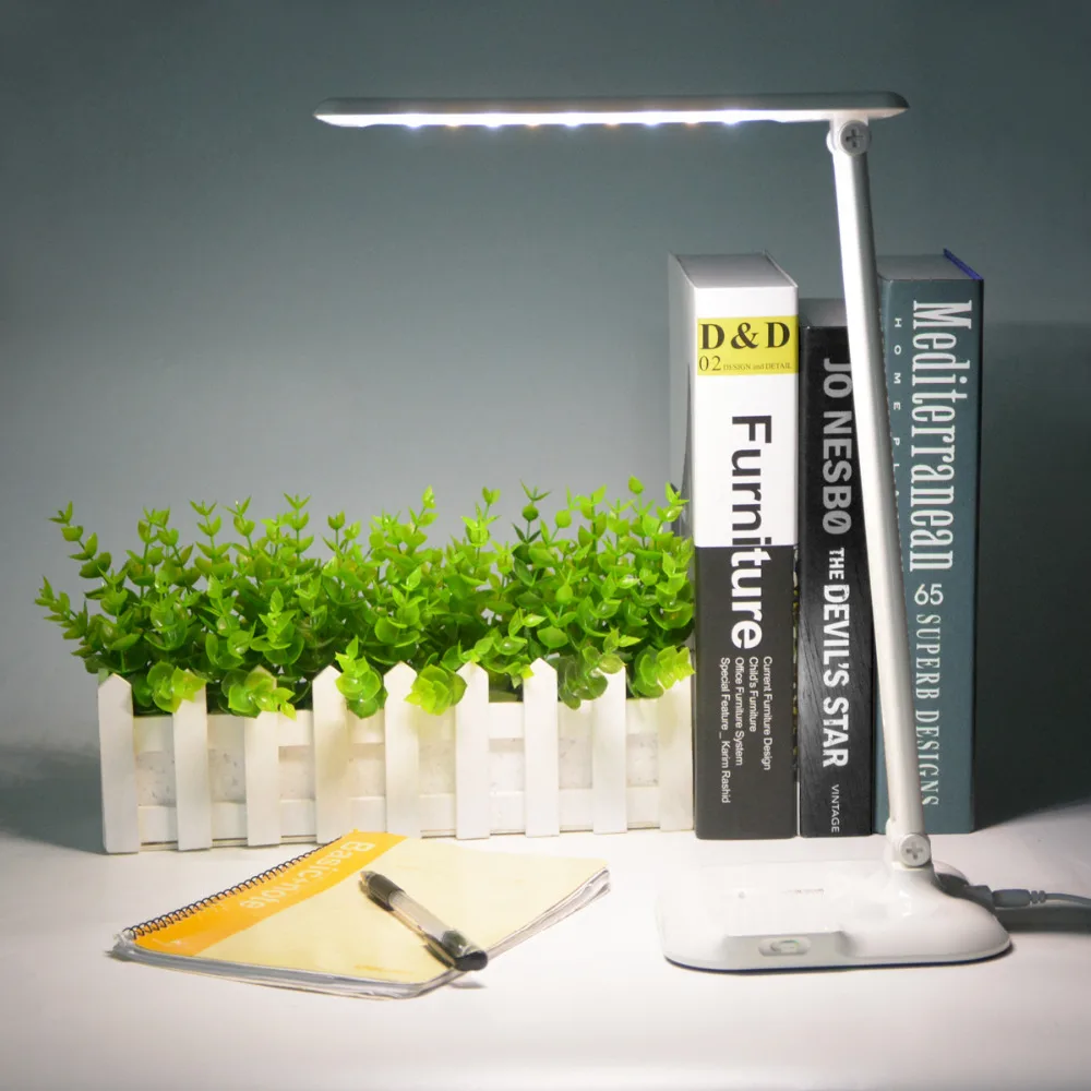 

Eye Protection USB Charge Dimmable Table Lamp LED Night Light Study Lamp Clip Holder Bedside Reading Book Desk Light No Battery