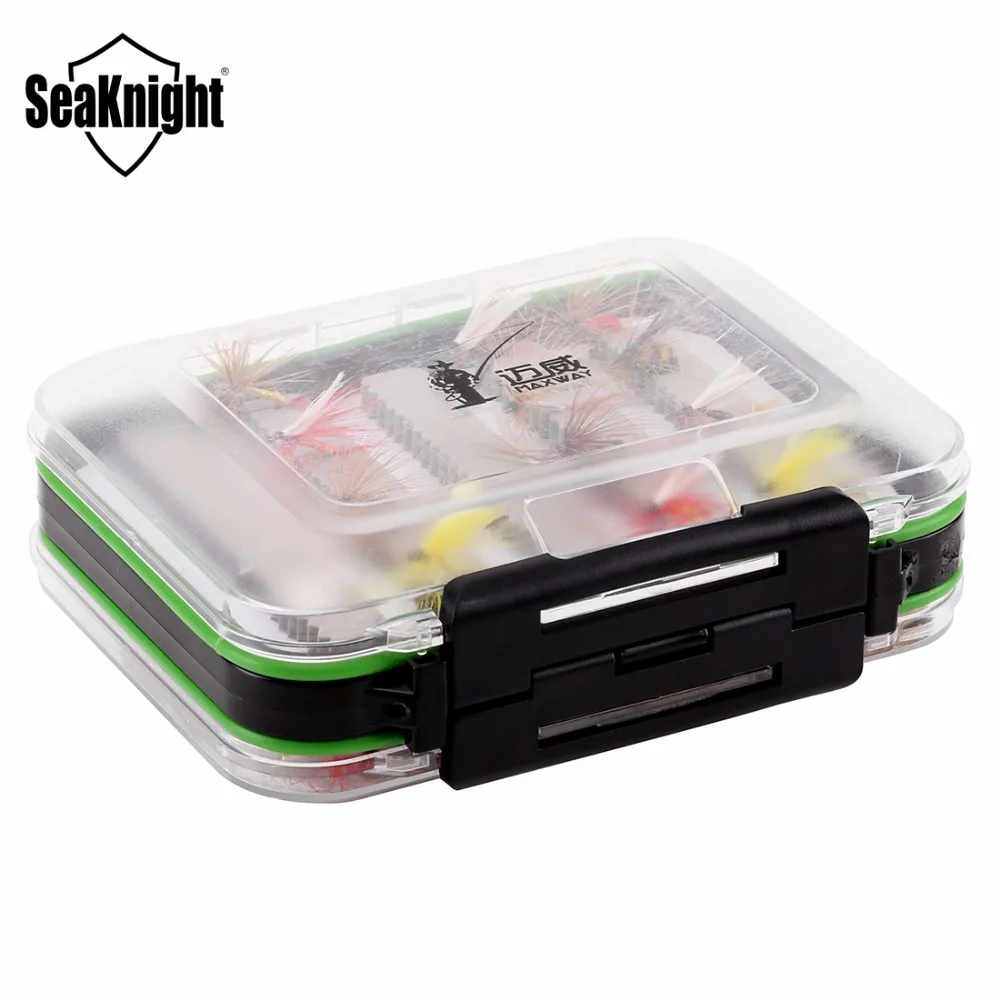

SeaKnight MAXWAY 24 Pieces Fly Lures Insect Artificial Bait + 126*94*45mm Waterproof Fly Fishing Lure Bait Double Side Clear Box
