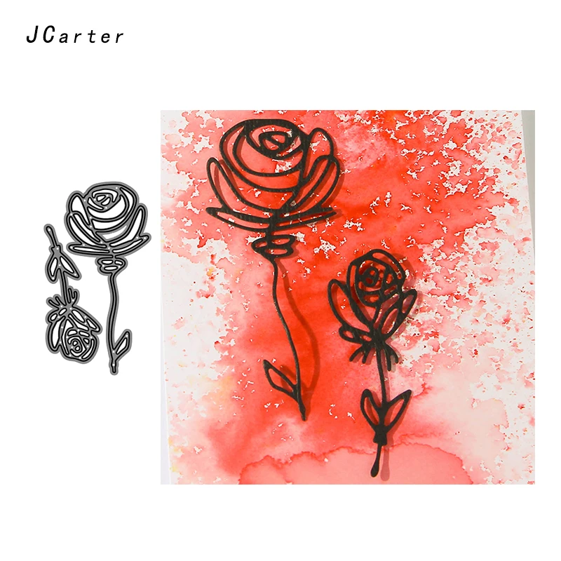 

JC Metal Cutting Dies for Scrapbooking Love Rose Flowers Dies Cut Craft Stencil Handmade Card Make Model Template Decoration