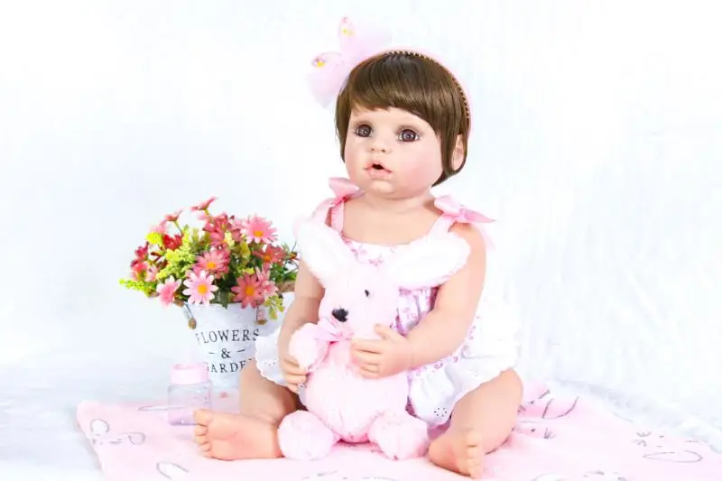 22 дюймов Новый уход за кожей лица Полный Силиконовые Винил Reborn Baby куклы живые Bebe обувь для девочек куклы дети игрушки в подарок на день