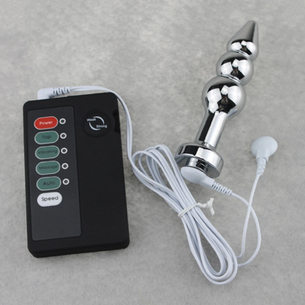 11.5*2.8 Three Sizes Balls Pulse Butt Plug Electric Shock Stainless Metal Anal Sex Toys | Красота и здоровье