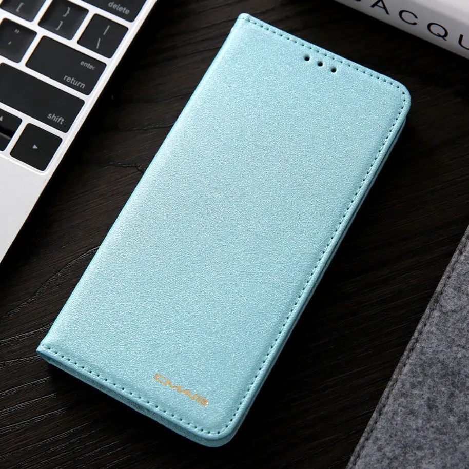 Для samsung S7 EDGE S8 S9 Note 9/S10/S10+ Note 10+ роскошный кожаный бумажник с отделением для карт и фото Тонкий чехол с магнитной застежкой - Цвет: Mint Green