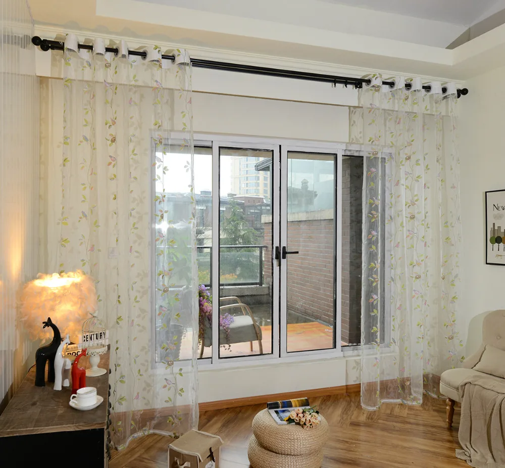 Прямая, современные тюлевые шторы с рисунками птиц для спальни, для детской комнаты, на заказ