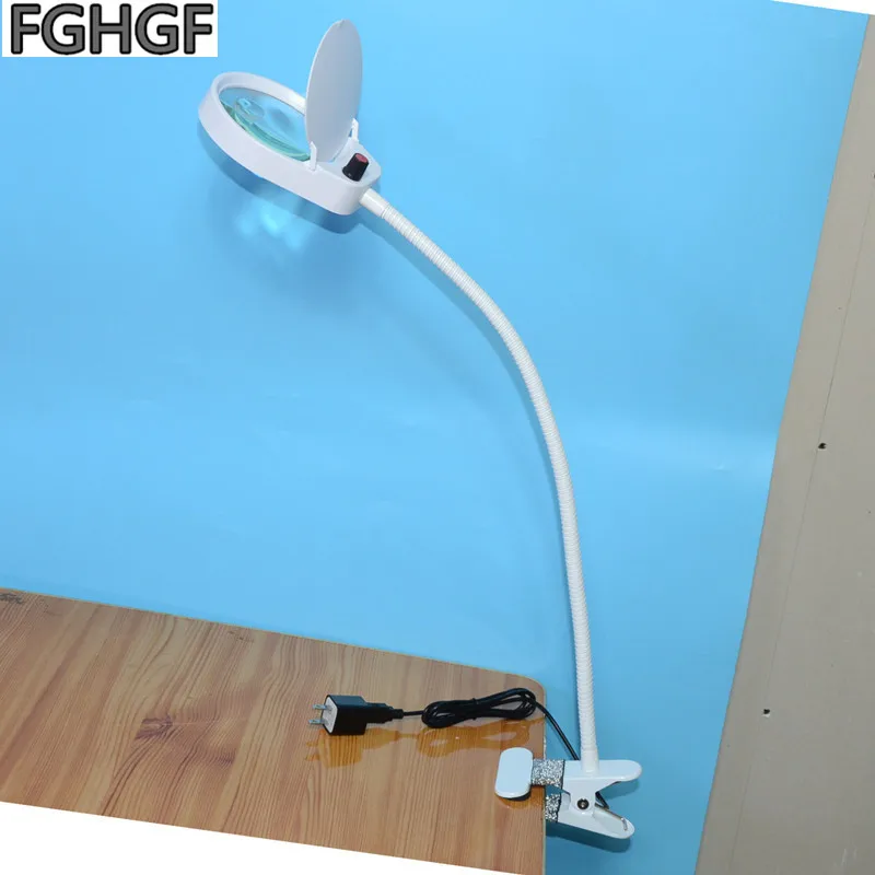 

FGHGF PD-5S Clip Magnifier 3X/10X Times With LED Lamp European Minimalist Style Learning Read Manicure Magnifier Micro-carving