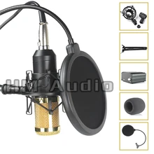 Высококачественный профессиональный конденсаторный микрофон для звукозаписи с ударным креплением для радио braodcasing пение с 48 в