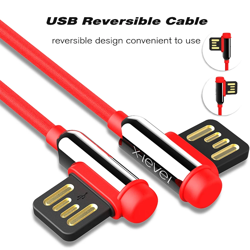 

XLevel USB Type C 90 Degree Fast Charging usb c cable Type-c data Cord Charger usb-c For Samsung S9 s8 Note 9 Huawei Mate 20 Pro