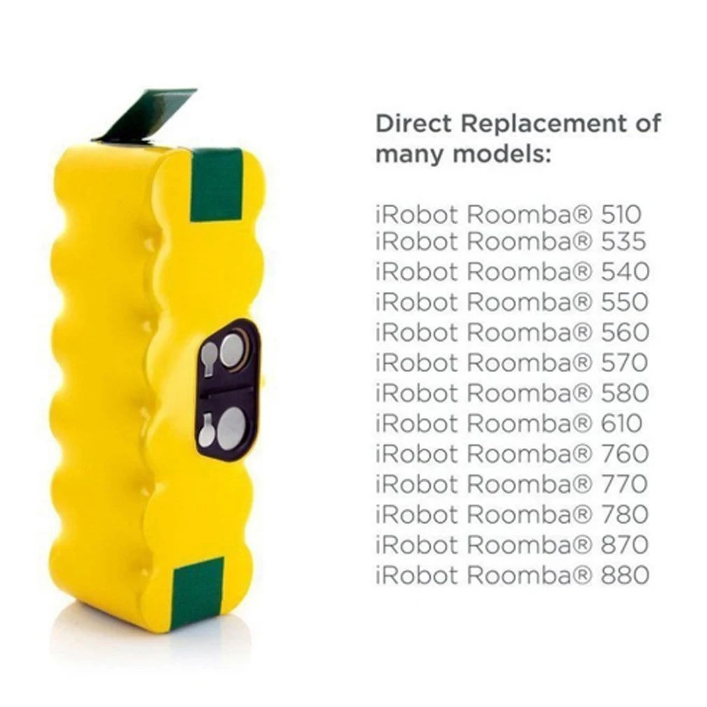 14,4 V ni-mh 6000mAh аккумуляторная батарея для iRobot Roomba 500 600 700 800 900 серии пылесос желтый