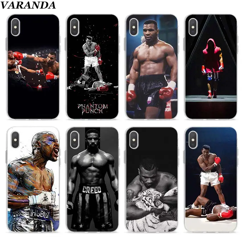 

Mike Tyson Boxer Clear Case for Apple iPhone 7 8 Plus 6 6s Plus 5 5s X XR XS MAX TPU Soft cases Coque