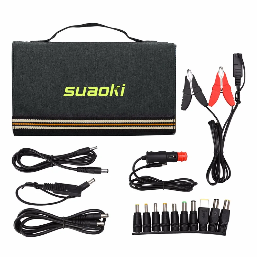  Suaoki Portable 60W Folding Foldable Solar Panel Charger Solar Mobile Power Bank for Phone Car Lapt