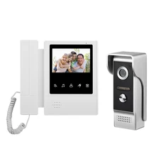 Système de visiophone filaire de 4.3 pouces, sonnette d'interphone visuel avec 1 moniteur + 1 x 700TVL, caméra extérieure pour la Surveillance à domicile