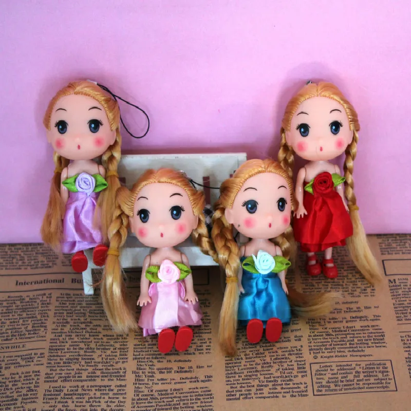 Новый высокое качество принцесса куклы 12 см Kawaii двойная оплетка бант оптовая