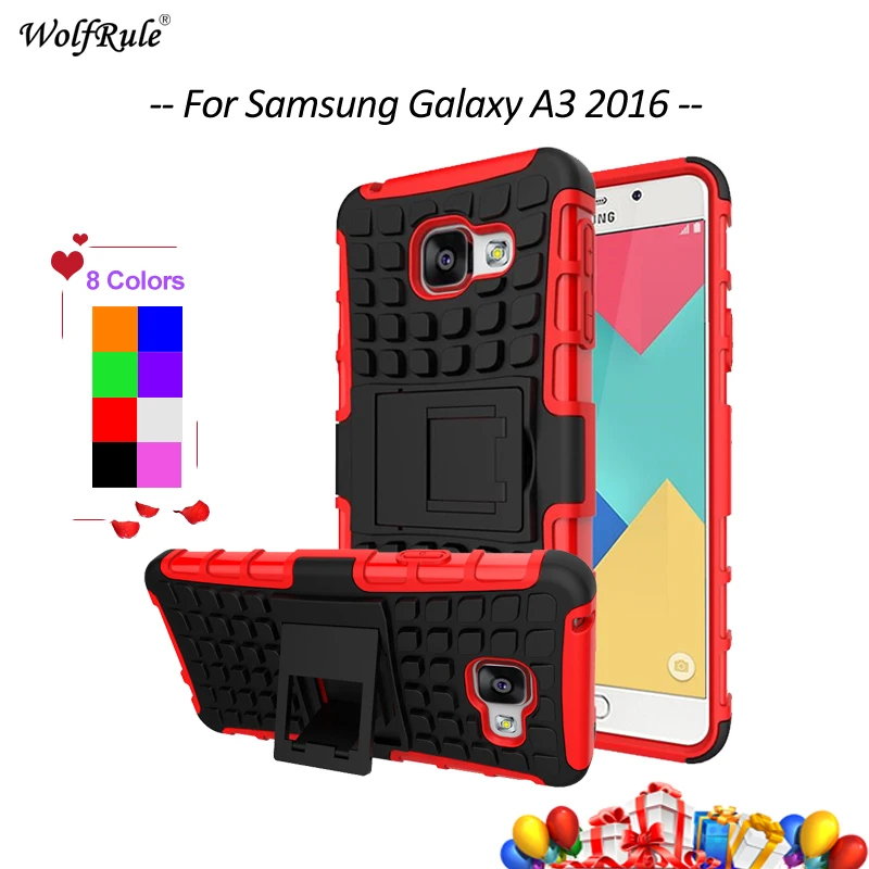 

Hybrid Armor Case for Samsung Galaxy A3 2016 A310F Heavy Duty Kickstand Shockproof Hard Soft Rugged Rubber Silicone phone Cover